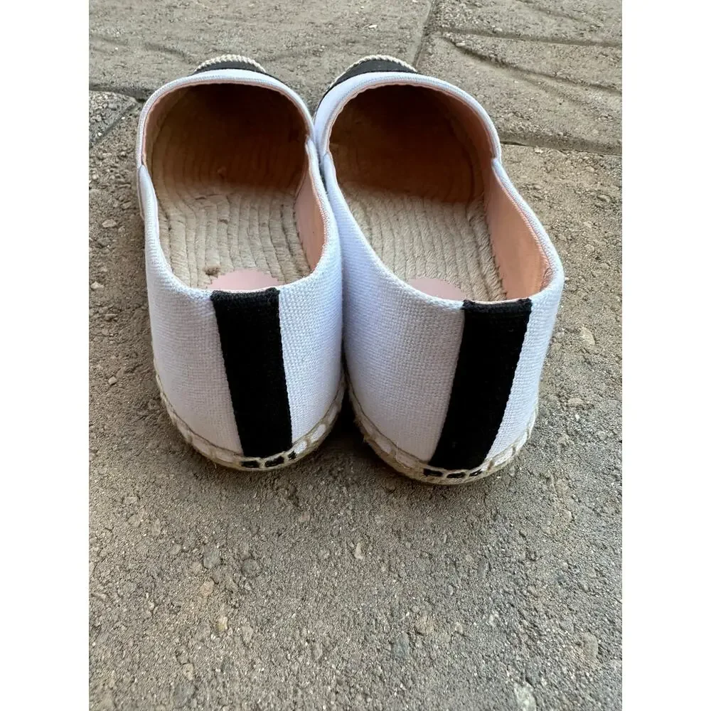 J. Crew Black and White Espadrille Shoes size 10